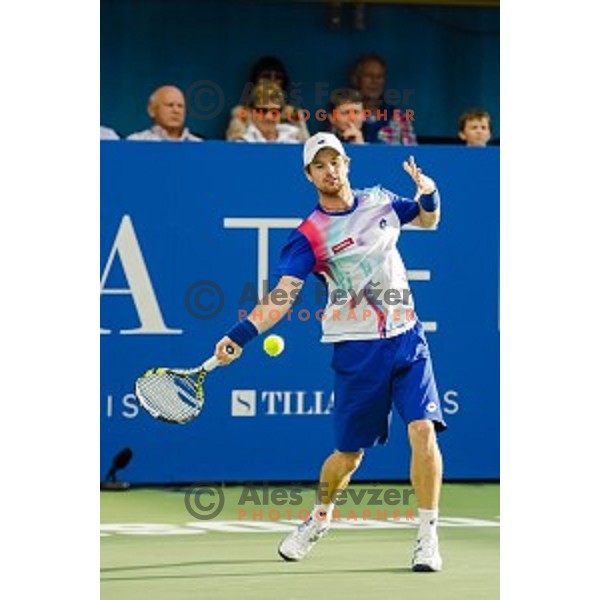 Blaz Kavcic of Slovenia in action during final match of Tilia Slovenia Open-ATP Challenger Tour, played in SRC Marina, Portoroz, Slovenia, on July 13, 2014