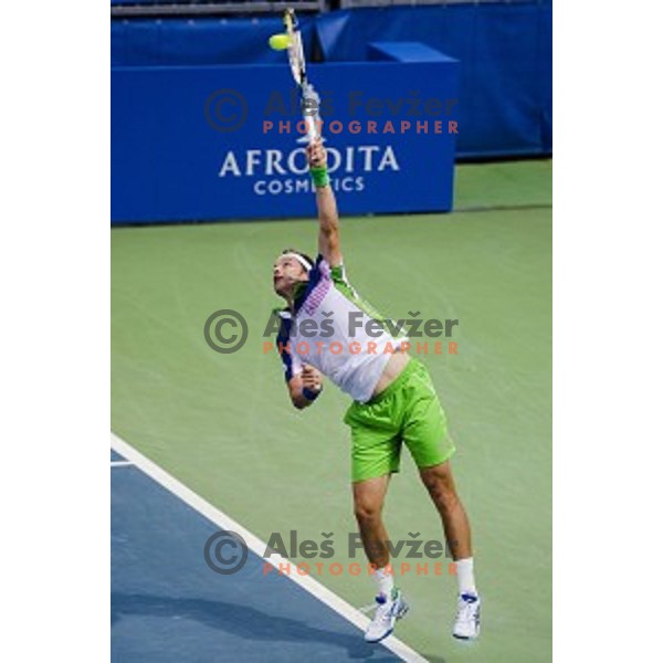 Gilles Muller of Luxembourg in action during final match of Tilia Slovenia Open-ATP Challenger Tour, played in SRC Marina, Portoroz, Slovenia, on July 13, 2014