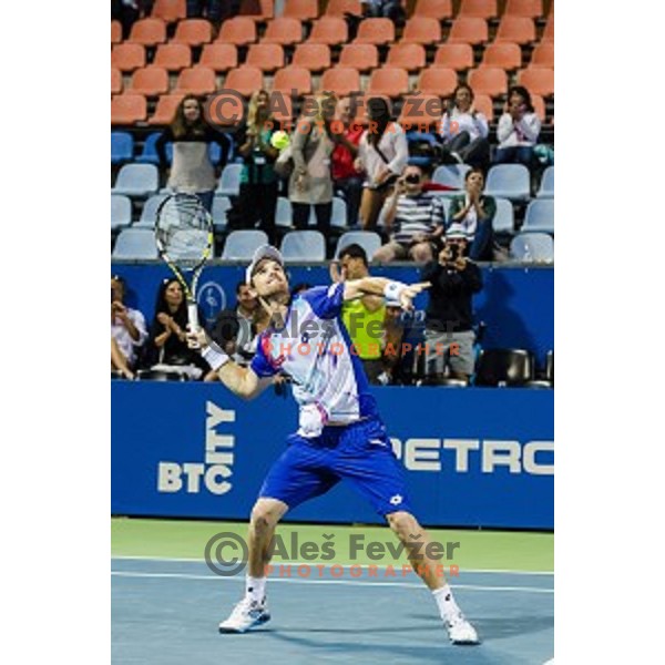 Blaz Kavcic of Slovenia, winner of Tilia Slovenia Open-ATP Challenger Tour, played in SRC Marina, Portoroz, Slovenia, on July 13, 2014