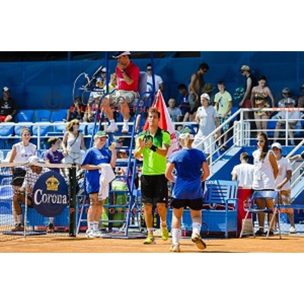 Aljaz Bedene of Slovenia in action during first qualifying match of 25. Vegeta Croatia Open Umag-ATP World Tour, played in ATP Stadion Umag, Umag, Croatia, on July 19, 2014