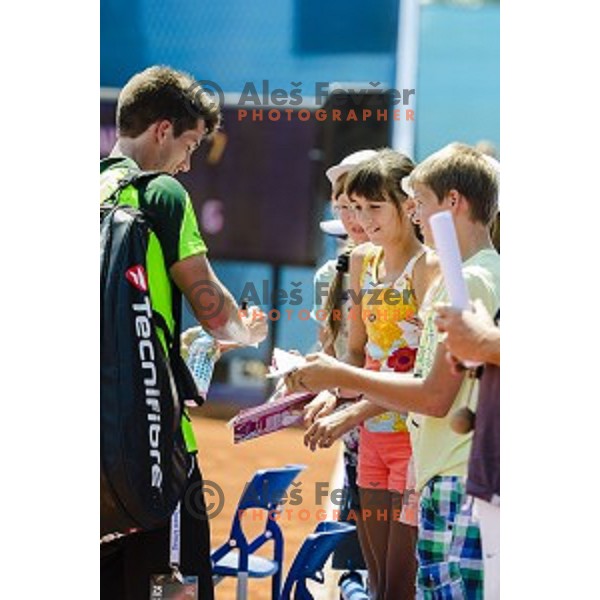 Aljaz Bedene of Slovenia after first qualifying match of 25. Vegeta Croatia Open Umag-ATP World Tour, played in ATP Stadion Umag, Umag, Croatia, on July 19, 2014
