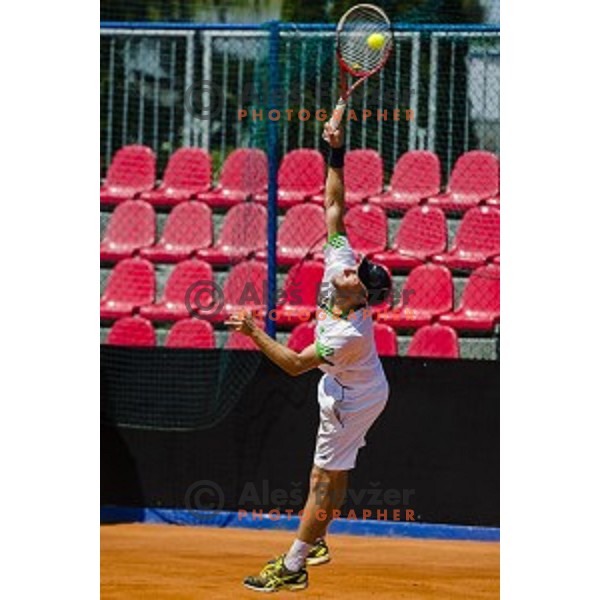 Tom Kocvar Desman of Slovenia in action during first qualifying match of 25. Vegeta Croatia Open Umag-ATP World Tour, played in ATP Stadion Umag, Umag, Croatia, on July 19, 2014