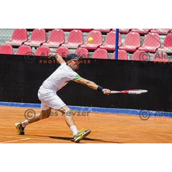Tom Kocvar Desman of Slovenia in action during first qualifying match of 25. Vegeta Croatia Open Umag-ATP World Tour, played in ATP Stadion Umag, Umag, Croatia, on July 19, 2014