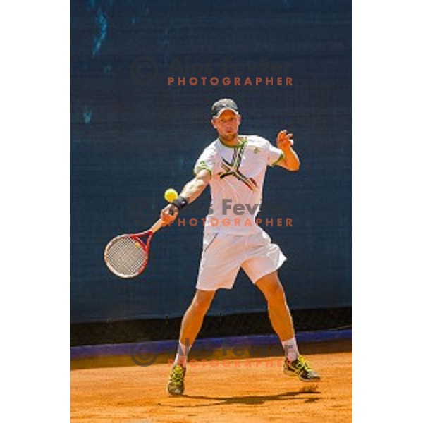 Tom Kocvar Desman of Slovenia in action during first qualifying match of 25. Vegeta Croatia Open Umag-ATP World Tour, played in ATP Stadion Umag, Umag, Croatia, on July 19, 2014