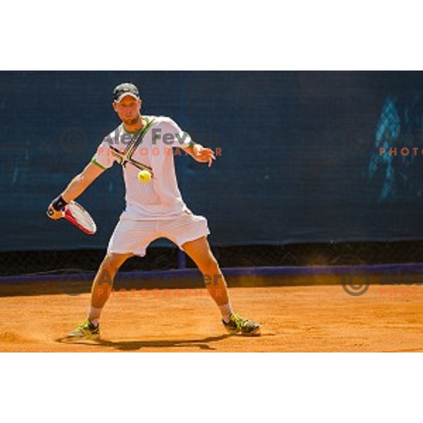 Tom Kocvar Desman of Slovenia in action during first qualifying match of 25. Vegeta Croatia Open Umag-ATP World Tour, played in ATP Stadion Umag, Umag, Croatia, on July 19, 2014