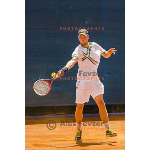 Tom Kocvar Desman of Slovenia in action during first qualifying match of 25. Vegeta Croatia Open Umag-ATP World Tour, played in ATP Stadion Umag, Umag, Croatia, on July 19, 2014