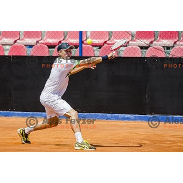 Tom Kocvar Desman of Slovenia in action during first qualifying match of 25. Vegeta Croatia Open Umag-ATP World Tour, played in ATP Stadion Umag, Umag, Croatia, on July 19, 2014