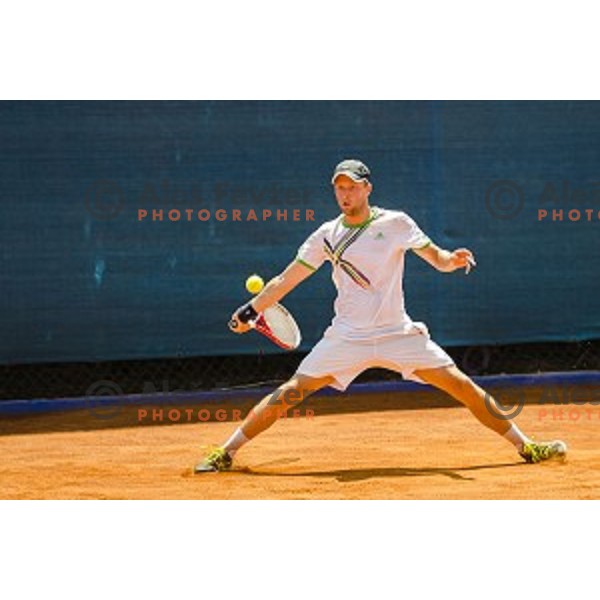Tom Kocvar Desman of Slovenia in action during first qualifying match of 25. Vegeta Croatia Open Umag-ATP World Tour, played in ATP Stadion Umag, Umag, Croatia, on July 19, 2014