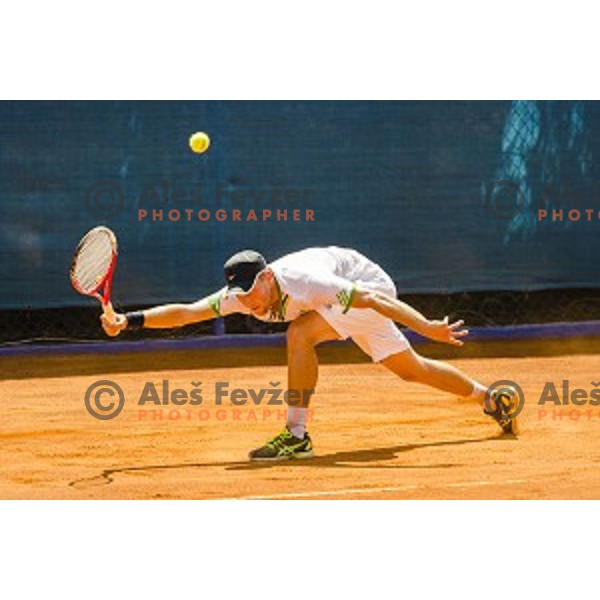 Tom Kocvar Desman of Slovenia in action during first qualifying match of 25. Vegeta Croatia Open Umag-ATP World Tour, played in ATP Stadion Umag, Umag, Croatia, on July 19, 2014
