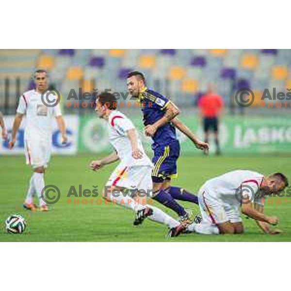 Ivan Firer, Amir Dervisevic in action during football match NK Maribor - NK Rudar Velenje, round 1 of Prva liga Telekom Slovenije 2014-2015, Ljudski Vrt, Maribor, 19.7.2014