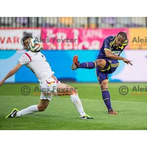 Ivan Firer, Marcos Tavares in action during football match NK Maribor - NK Rudar Velenje, round 1 of Prva liga Telekom Slovenije 2014-2015, Ljudski Vrt, Maribor, 19.7.2014