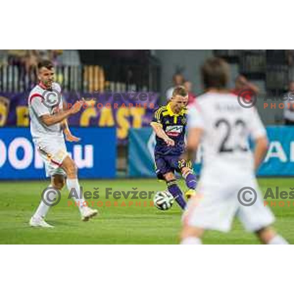 Dalibor Radujko, Dare Vrsic in action during football match NK Maribor - NK Rudar Velenje, round 1 of Prva liga Telekom Slovenije 2014-2015, Ljudski Vrt, Maribor, 19.7.2014
