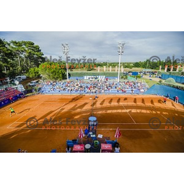 Aljaz Bedene of Slovenia in action during final qualifying match of 25. Vegeta Croatia Open Umag-ATP World Tour, played in ATP Stadion Umag, Umag, Croatia, on July 21, 2014