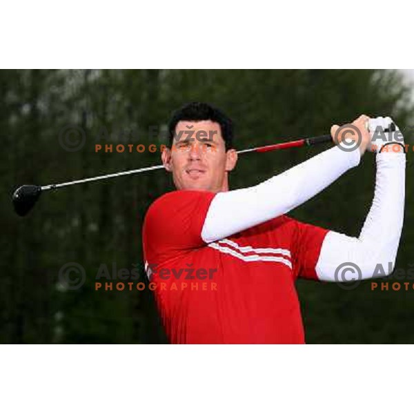 Matjaz Gojcic, first Slovenian Pro playing on Alps tour during practice session on Ptuj golf course, Slovenia on May 8, 2007