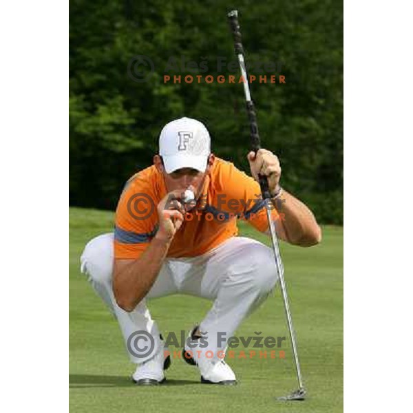 Matjaz Gojcic, first Slovenian Pro playing on Alps tour during practice session on Ptuj golf course, Slovenia on May 8, 2007