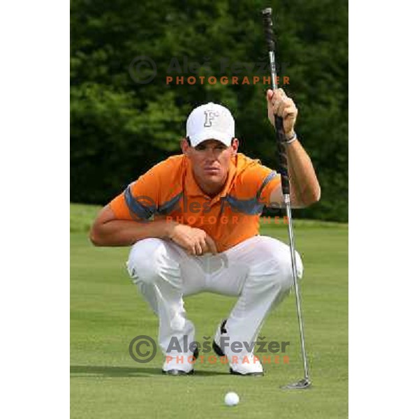 Matjaz Gojcic, first Slovenian Pro playing on Alps tour during practice session on Ptuj golf course, Slovenia on May 8, 2007