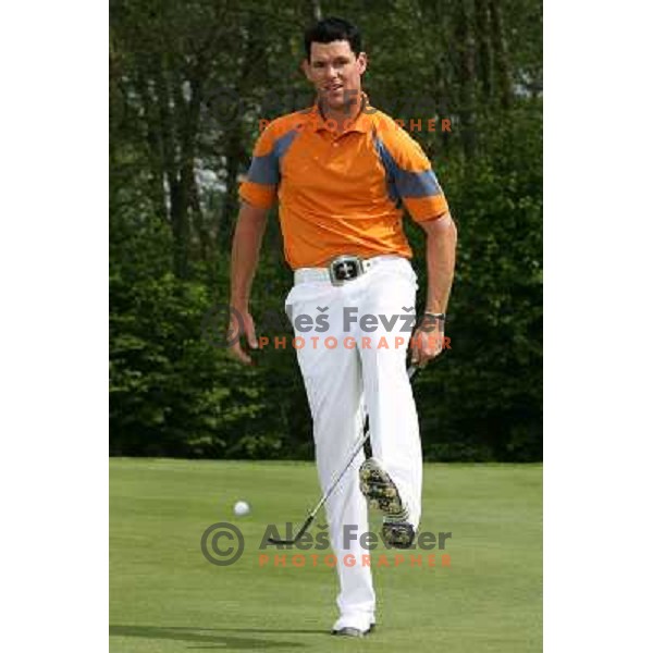 Matjaz Gojcic, first Slovenian Pro playing on Alps tour during practice session on Ptuj golf course, Slovenia on May 8, 2007