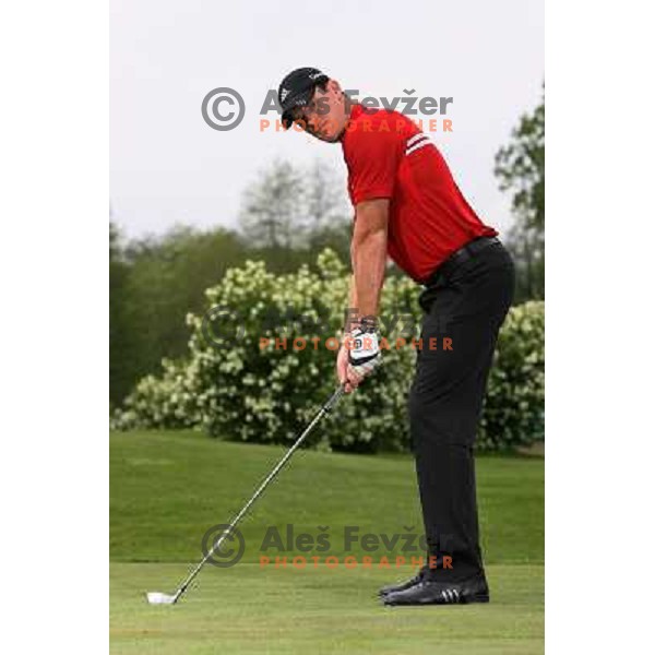 Matjaz Gojcic, first Slovenian Pro playing on Alps tour during practice session on Ptuj golf course, Slovenia on May 8, 2007