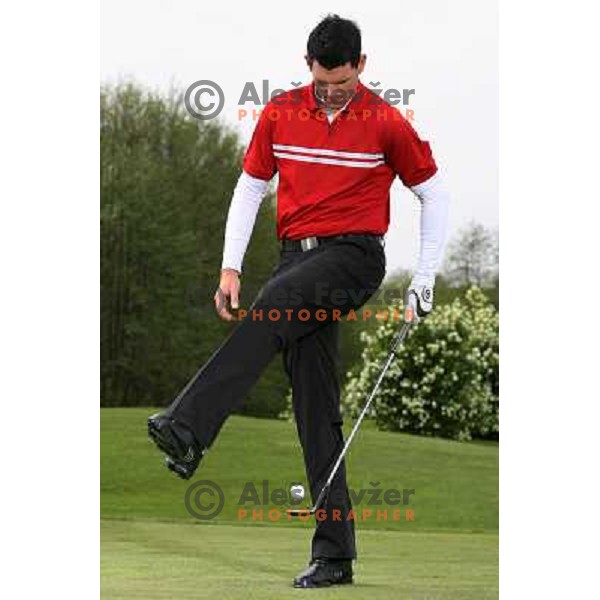 Matjaz Gojcic, first Slovenian Pro playing on Alps tour during practice session on Ptuj golf course, Slovenia on May 8, 2007