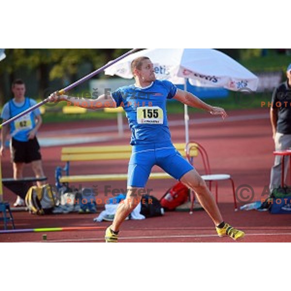 Matija Kranjc in action during first day of Slovenian National Athletics Championships in Celje on August 2, 2014