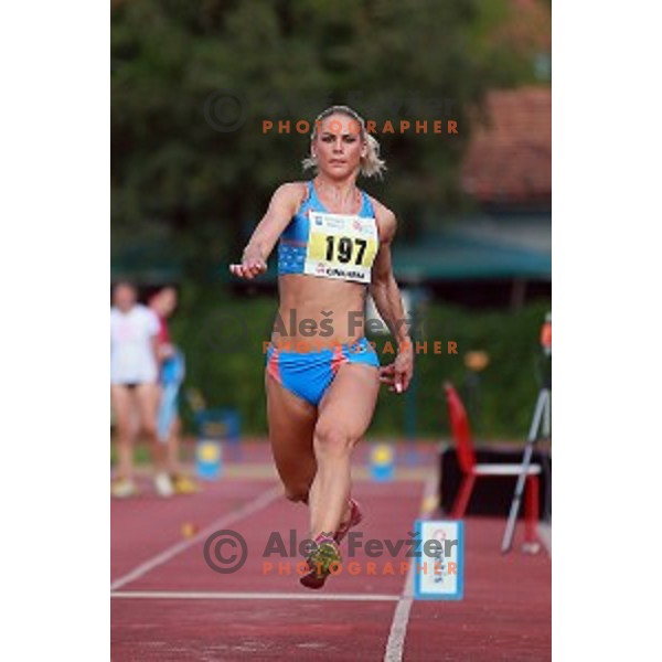 Snezana Vukmirovic in action during first day of Slovenian National Athletics Championships in Celje on August 2, 2014