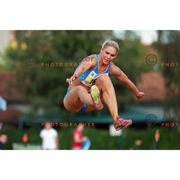 Snezana Vukmirovic in action during first day of Slovenian National Athletics Championships in Celje on August 2, 2014