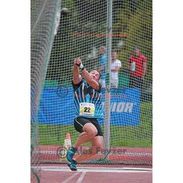 Primoz Kozmus in action during second day of Slovenian National Athletics Championships in Celje on August 3, 2014