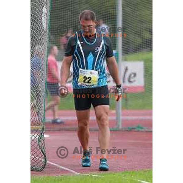 Primoz Kozmus in action during second day of Slovenian National Athletics Championships in Celje on August 3, 2014