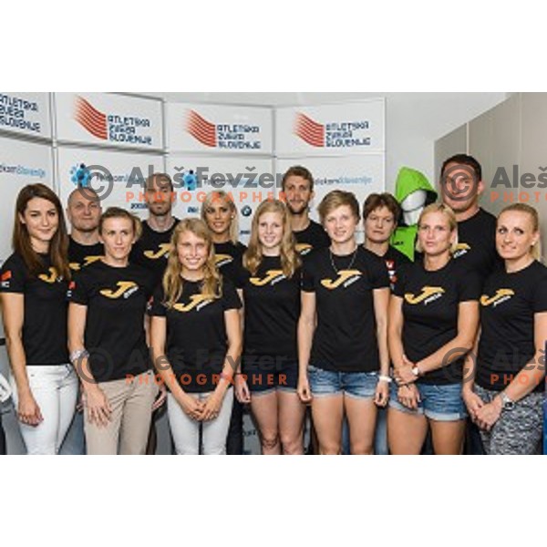 Slovenian team at the press conference and presentation before the European Athletics Championships Zürich 2014, Ljubljana, 07.08.2014