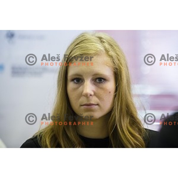 Maja Mihalinec at the press conference and presentation before the European Athletics Championships Zürich 2014, Ljubljana, 07.08.2014