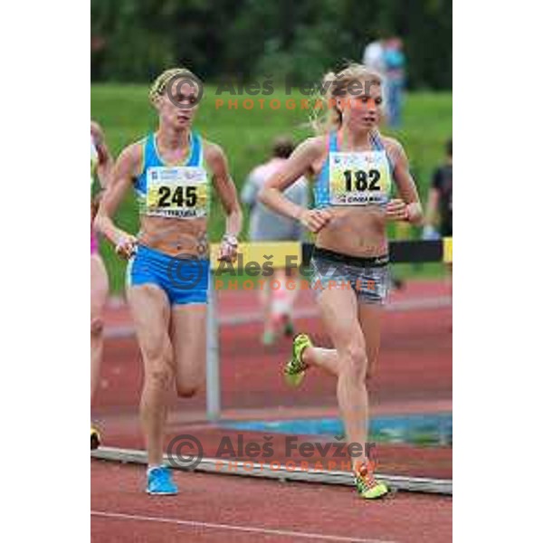 Sonja Roman, Marusa Mismas in action during second day of Slovenian National Athletics Championships in Celje on August 3, 2014
