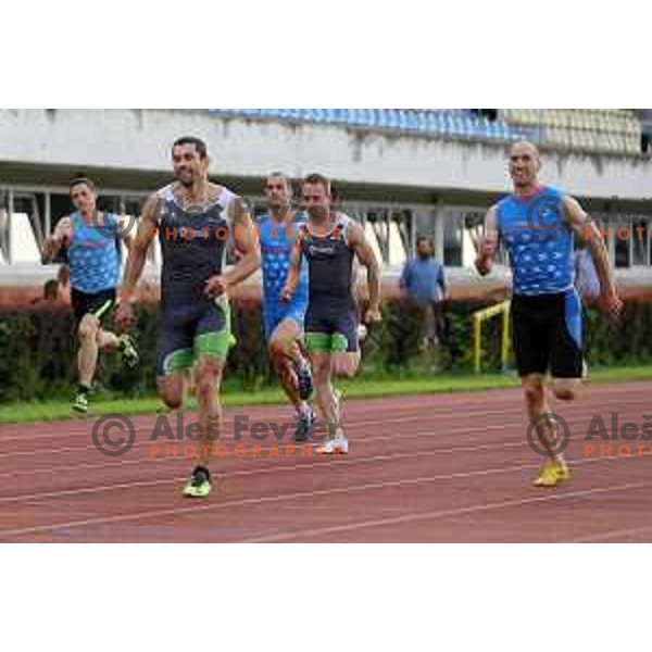 Gregor Kokalovic, Jan Zumer in action during second day of Slovenian National Athletics Championships in Celje on August 3, 2014