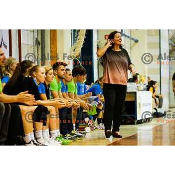 Marta bon, headcoach of Krim during handball match between RK Krim and RK Zagorje, played in Ilirska Bistrica, Slovenia on September 6, 2014