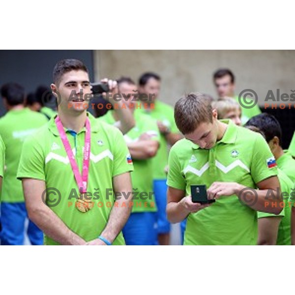 Reception for Slovenia youth Olympic team from Nanjing 2014 games held by Mayor of Ljubljana Zoran Jankovic in Town Hall, Ljubljana, Slovenia on September 8, 2104