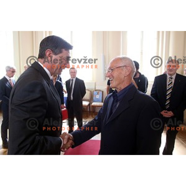 Reception for Slovenia youth Olympic team from Nanjing 2014 games held by President of Slovenia Borut Pahor in Ljubljana, Slovenia on September 8, 2104