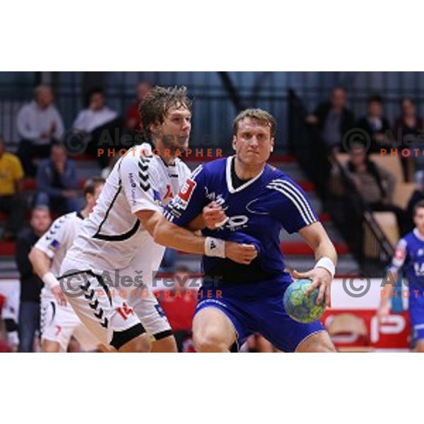 of RK Celje Pivovarna Lasko in action during handball match Slovan-Celje Pivovarna Lasko, played in Kodeljevo Hall, Ljubljana on September 13, 2014