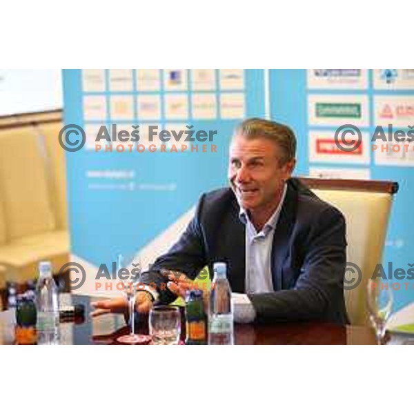 Sergey Bubka visiting Olympic Committee of Slovenia and meets Janez Kocijancic, Ljubljana, September 18, 2014