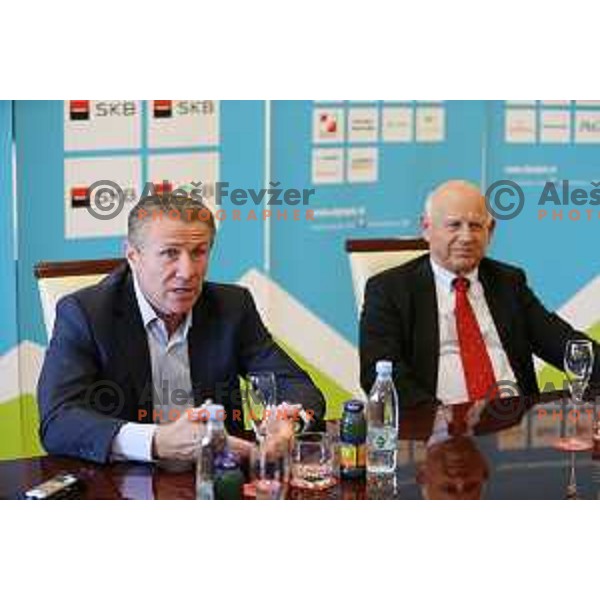 Sergey Bubka visiting Olympic Committee of Slovenia and meets Janez Kocijancic, Ljubljana, September 18, 2014