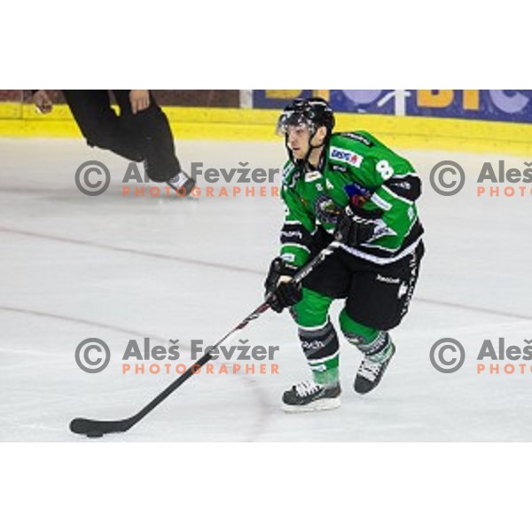 Marvin Degon in action during ice hockey match Olimpija - Znojmo, EBEL League, Tivoli , Ljubljana, 19.09.2014
