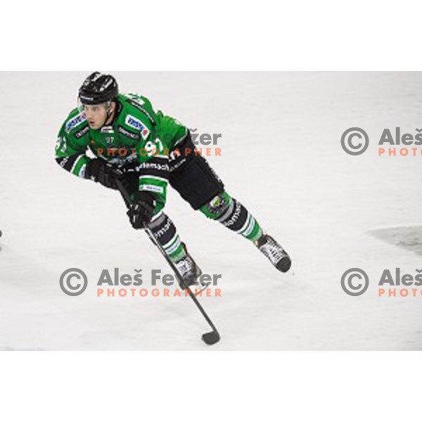 Matt White in action during ice hockey match Olimpija - Znojmo, EBEL League, Tivoli , Ljubljana, 19.09.2014