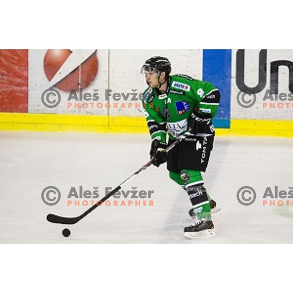 Marvin Degon in action during ice hockey match Olimpija - Znojmo, EBEL League, Tivoli , Ljubljana, 19.09.2014