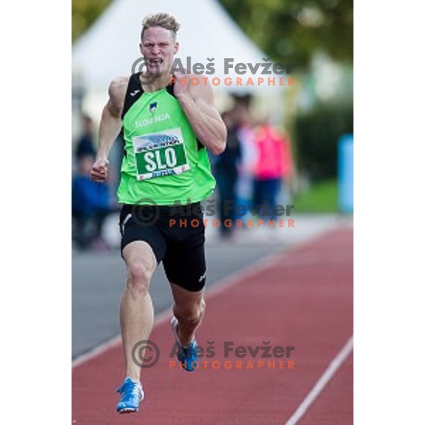 Luka Janezic in action during Balkanation, the Balkan Team Athletics championship, Ljubljana, 20.09.2014