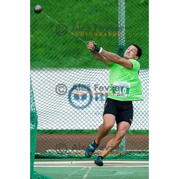 Primoz Kozmus in action during Balkanation, the Balkan Team Athletics championship, Ljubljana, 20.09.2014