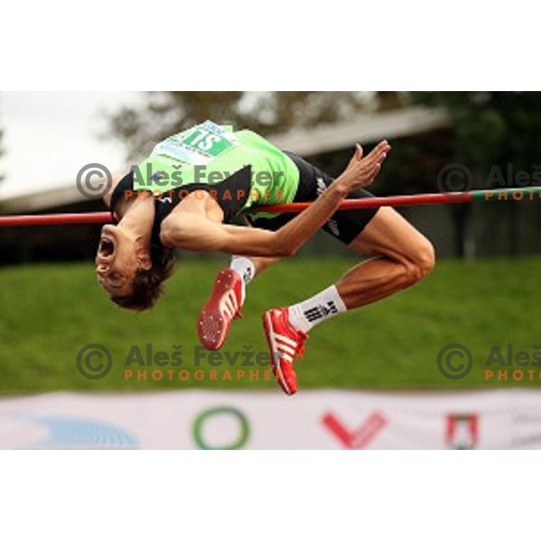 Rozle Prezelj of Slovenia in action during Balkanation, the Balkan Team Athletics championship at ZAK Stadium, Ljubljana, Slovenia on September 20, 2014