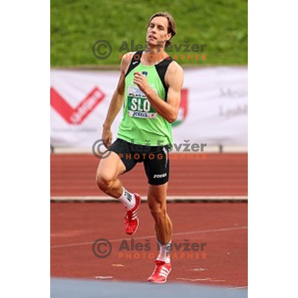 Rozle Prezelj of Slovenia in action during Balkanation, the Balkan Team Athletics championship at ZAK Stadium, Ljubljana, Slovenia on September 20, 2014
