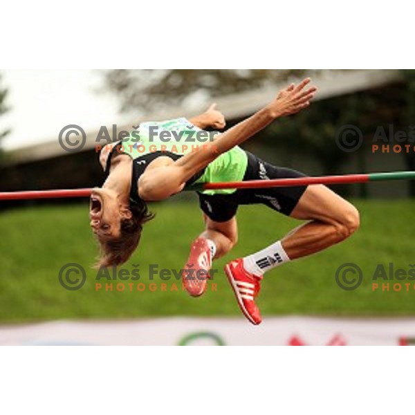 Rozle Prezelj of Slovenia in action during Balkanation, the Balkan Team Athletics championship at ZAK Stadium, Ljubljana, Slovenia on September 20, 2014