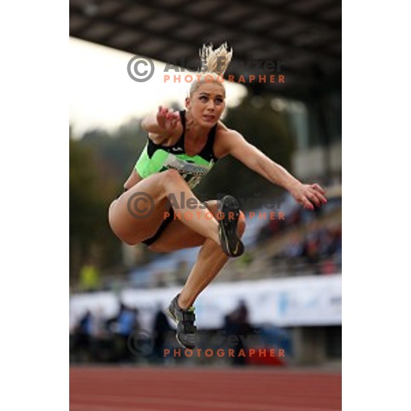 Snezana Vukmirovic of Slovenia in action during Balkanation, the Balkan Team Athletics championship at ZAK Stadium, Ljubljana, Slovenia on September 20, 2014