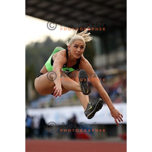 Snezana Vukmirovic of Slovenia in action during Balkanation, the Balkan Team Athletics championship at ZAK Stadium, Ljubljana, Slovenia on September 20, 2014