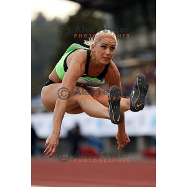 Snezana Vukmirovic of Slovenia in action during Balkanation, the Balkan Team Athletics championship at ZAK Stadium, Ljubljana, Slovenia on September 20, 2014