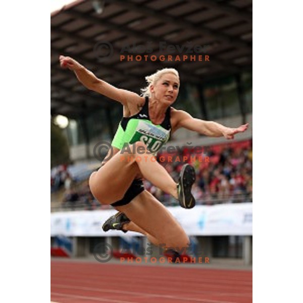 Snezana Vukmirovic of Slovenia in action during Balkanation, the Balkan Team Athletics championship at ZAK Stadium, Ljubljana, Slovenia on September 20, 2014